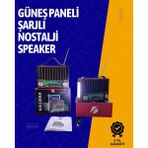 Renas Store KTF-1428 Solar Enerjiyle Şarj Olabilen Bluetooth Nostalji Hoparlör – Taşınabilir, Güçl
