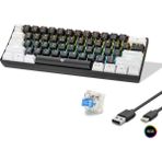 Renas Store Mekanik Rgb Klavye Blue Switch - Siyah Beyaz MF1701BW