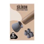 Renas Store Mey Ithalat® Masa ve Sandalye Ayak Koruyucu Silikon Zemin Koruyucu Gri 12 Adet