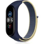 Renas Store Mi Band 4 Hasırlı Cırtcırtlı Kordon (Saat Değildir) - Sarı-Lacivert - Seçenek