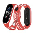 Renas Store Newface Xiaomi Mi Band 4 Spor Delikli Kordon - Kırmızı-Beyaz
