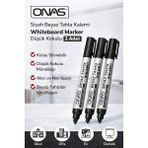 Renas Store Onas Siyah Beyaz Tahta Kalemi Whiteboard Marker Düşük Kokulu 3 Adet
