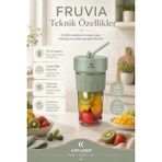 Renas Store Pratik Kullanımlı Şarjlı Meyve Suyu Blenderı Kapaklı Pipetli Smoothie Hazneli