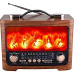Renas Store Taşınabilir Şömine Efektli Bluetooth Hoparlör Fm Radyo LED Işıklı Müzik Çalar