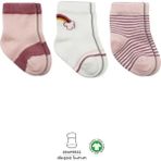 Renas Store Üreticiniz 3'lü Penye Rainbow Soket Çorap BS10113 Pudra