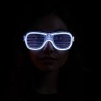 Renas Store Üreticiniz Beyaz LED Işıklı Parti Gözlüğü - Neon Glow Şerit Gözlük 3 Modlu