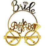 Renas Store Üreticiniz Bride Yazılı Taç ve Bride To Be Yazılı Gözlü Seti Altın Renk Nessiworld