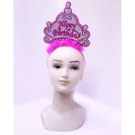 Renas Store Üreticiniz Happy Birthday Neon Pembe Renk Doğum Günü Tacı 24X15 cm