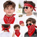 Renas Store Üreticiniz Kırmızı Kovboy Fuları Çocuk Bandana Western Desenli Boyun Fuları