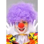 Renas Store Üreticiniz Mor Renk Kıvırcık Afro Bonus Peruk Takma Saç ve Kırmızı Burun Seti