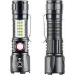Renas Store WS-2828 Ultra USB Şarjlı Polis El Feneri, Bekçi, Asker El Feneri Kırmızı Mavi Çakarlı 1000 Lümen (5