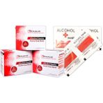 Renasan Alkollü Swab Cilt Temizleme Mendili, Dış:5 x 5 cm İç: 3 x 6 cm 100'lü 8 Paket