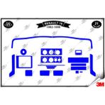Renault 19 1992-1999 Torpido Konsol Trim Göğüs Maun Kaplama Set 21 Parça Mavi