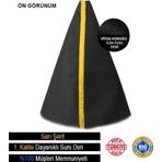 Renault 19 Europa İle Uyumlu Siyah Deri Özel Tasarım Sarı Spor Dikiş Vites Körüğü
