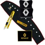 Renault 19 Europa Torpido Kaplama Koruma Halısı Örtüsü | Renault Nakışlı Polar Yastık & Oto Aksesuar - Siyah