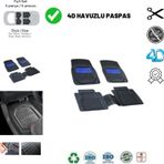 Renault 9 Sedan 1999 Uyumlu Havuzlu Universal Yeni Nesil Plus Paspas Siyah - Mavi