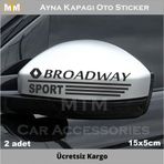 Renault Broadway 2 Adet Ayna Kapağı Oto Sticker