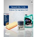 Renault Clio 2 1.4 8V Yağ Bakım Seti Elf 10W-40 + Orijinal Yağ Filtresi + Bosch Hava Filtresi (3’lü Set)
