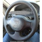 Renault Clio 2 Araca Özel Deri Direksiyon Kılıfı ( Noktalı Düz Gri Dikişli)