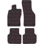 Renault Clıo 3 2005-2011 Uyumlu Kirmizi Dikisli Siyah Deri Paspas