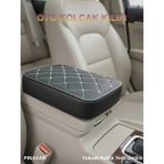 Renault Clio 3 2005-2012 Deri Oto Kolçak Kılıfı Örtüsü Prime Süngerli Beyaz Nakışlı - Çok Renkli