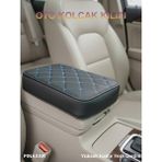 Renault Clio 3 2005-2012 Deri Oto Kolçak Kılıfı Örtüsü Prime Süngerli Mavi Nakışlı - Çok Renkli