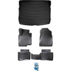 Renault Clio 3 2005-2012 Hatchback - Kancasız 3D Bagaj Havuzu ve Havuzlu Paspas+Asma Koku - Siyah