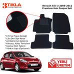 Renault Clio 3 2005-2012 Lüks Halı Paspas Siyah