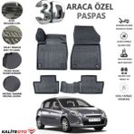 Renault Clio 3 2005-2012 Model Arası Tam Uyumlu Kokusuz 3D Havuzlu Paspas - Siyah