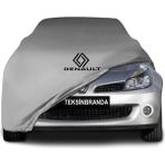 Renault Clio 3 (2005 - 2013) Hb Gri Kumaş Araba Branda Logolu Penye Oto Branda - Araç modeline özel tasarım