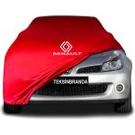 Renault Clio 3 (2005 - 2013) Hb Kırmızı Kumaş Araba Branda Logolu Penye Oto Branda - Araç modeline özel tasarım