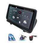 Renault Clio 3 (2005-2014) için 9 inç 2 DIN Autoradio - Android 13, 4G Kablosuz CarPlay, GPS Navigasyon, DSP, FM RDS Dab+ Radyo, Bluetooth, WiFi, SWC + Krem DVR (NF-1)
