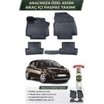 Renault Clio 3 2005 Model Aracınıza Özel Üretim Esnek Kauçuk Paspas Takımı + Hediyeli - Siyah
