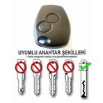 Renault Clio 3 2006-2012 Uyumlu Anahtar Kabı Kumanda Kabı Oto Anahtarlık Pil Yataklı Vidalı 2 Tuşlu