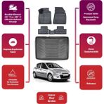 Renault Clio 3 2008 Model Bagaj Havuzu+4d Araca Özel Havuzlu Paspas Takımıı Maxii - Siyah