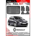 Renault Clio 3 Hatchback Kancasız Model 2012 Model 4d Bagaj ve Pro Serisi Havuzlu Paspas Takımı - Siyah
