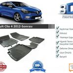 Renault Clio 4 2012 Sonrası 3D Havuzlu Üniversal Oto Paspas