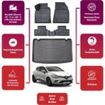 Renault Clio 4 2018 Model Bagaj Havuzu+4d Araca Özel Havuzlu Paspas Takımıı Maxii - Siyah