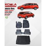 Renault Clio 4 Station Wagon (Bagajın Alt Kademesi Için) Araca Özel Havuzlu Paspas ve Bagaj Havuzu - Siyah