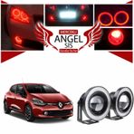 Renault Clio 4 Uyumlu, Universal Mercekli Led Angel Sis Farı, 76mm Kırmızı Renk