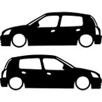 Renault Clio Gölge Sticker - Clio Sticker - Renault Sticker - Sağ Sol Set - Oto Sticker - Araba Sticker - Araç Sticker - 20cm X 7cm - Siyah