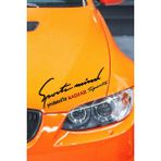 Renault Kadjar Sport Mind Far Üstü Sticker Siyah Zemin Kırmızı Yazı Şerit Tasarım Oto Aksesuarı Kadjar Yazılı - Siyah - Kırmızı - 30 cm