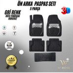 Renault Kangoo 2007 Eski Kasa Model Uyumlu Siyah- Gri Krom Renk Premium Oto Paspas Seti - Renkli