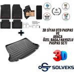 Renault Kangoo 2015 Model Uyumlu 3D Siyah Renk+Bagaj Havuzu Oto Paspas Seti - Çok Renkli