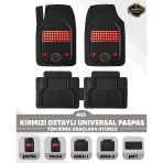 Renault Kangoo Express 1994-2000 Model Uyumlu 4D Line Kırmızı Havuzlu Paspas Universal-Yumuşak Kaymaz Taban
