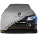 Renault Laguna 3 (2007 - 2015) Gri Kumaş Araba Branda Logolu Penye Oto Branda - Araç modeline özel tasarım