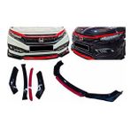 Renault Laguna Uygun Universal Flaplı 4 Parça Lip Piano Black Kırmızı Dilli