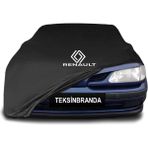 Renault Megane 1 Hatchback (1996 - 2003) Siyah Kumaş Araba Branda Logolu Kumaş Araba Brandası Penye Oto Branda - Araç modeline özel tasarım