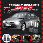 Renault Megane 2 2002-2009 Uzun Far Uyumlu Şimşek Etkili Led Xenon Premium Series H1