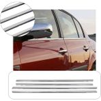 Renault Megane 2 Sd Uyumlu 2004-2010 Krom Cam Çıtası 4 Parça Paslanmaz Çelik